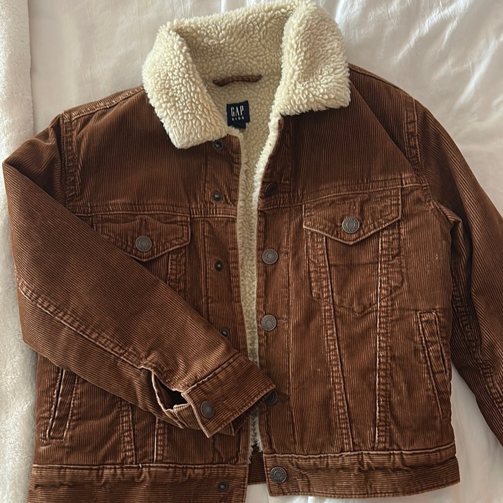 GAP Kids Brown Corduroy Jacket with Sherpa Lining